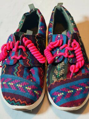 Toms Sneakers Vibrant Multi-Colored Aztec Pattern Women's Size 6.5